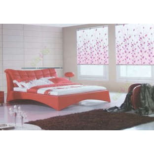 Natural floral pink white color beautiful flowing trendy floral plants small leafy pattern roller blind